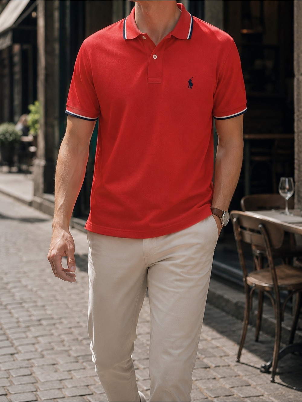 Polo Ralph Lauren Classic Fit Red Polo Shirt | Large